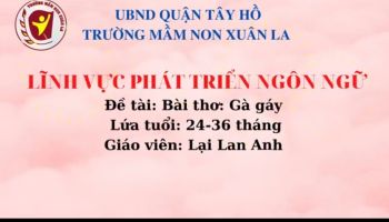 Lĩnh vực PTNN: Thơ : Gà gáy - GV: Lại Lan Anh